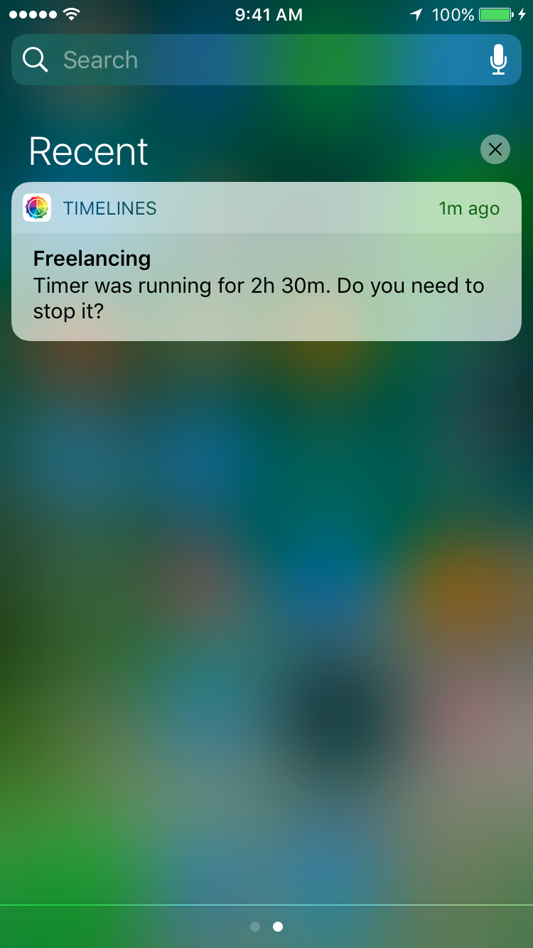 Timelines Reminders notification center