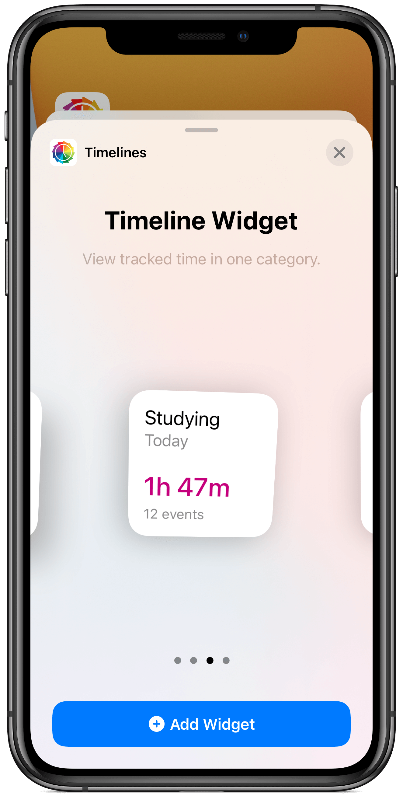 Adding Timeline widget