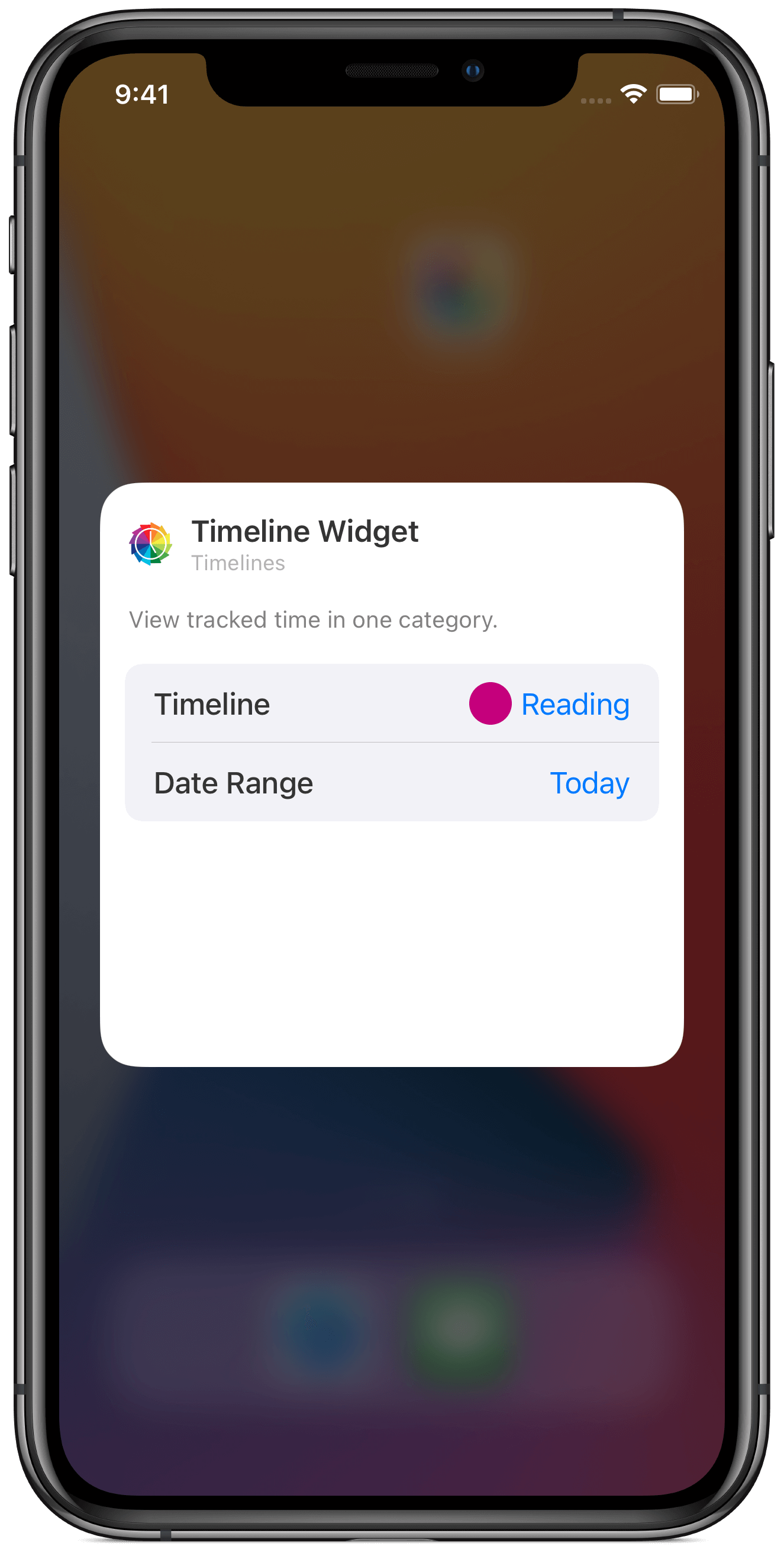Configuring Timeline widget