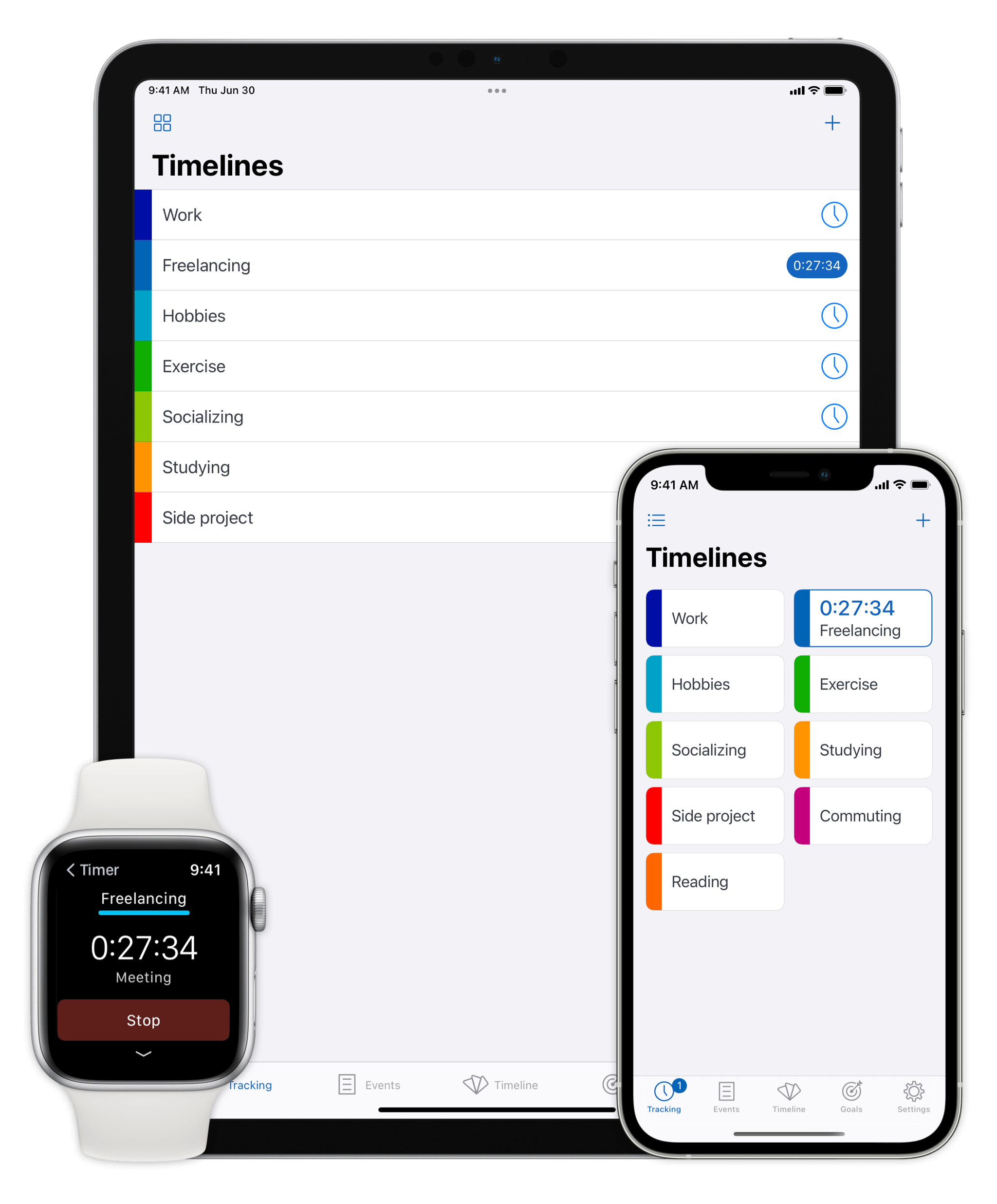 Timelines on iPad, iPhone, and Apple Watch