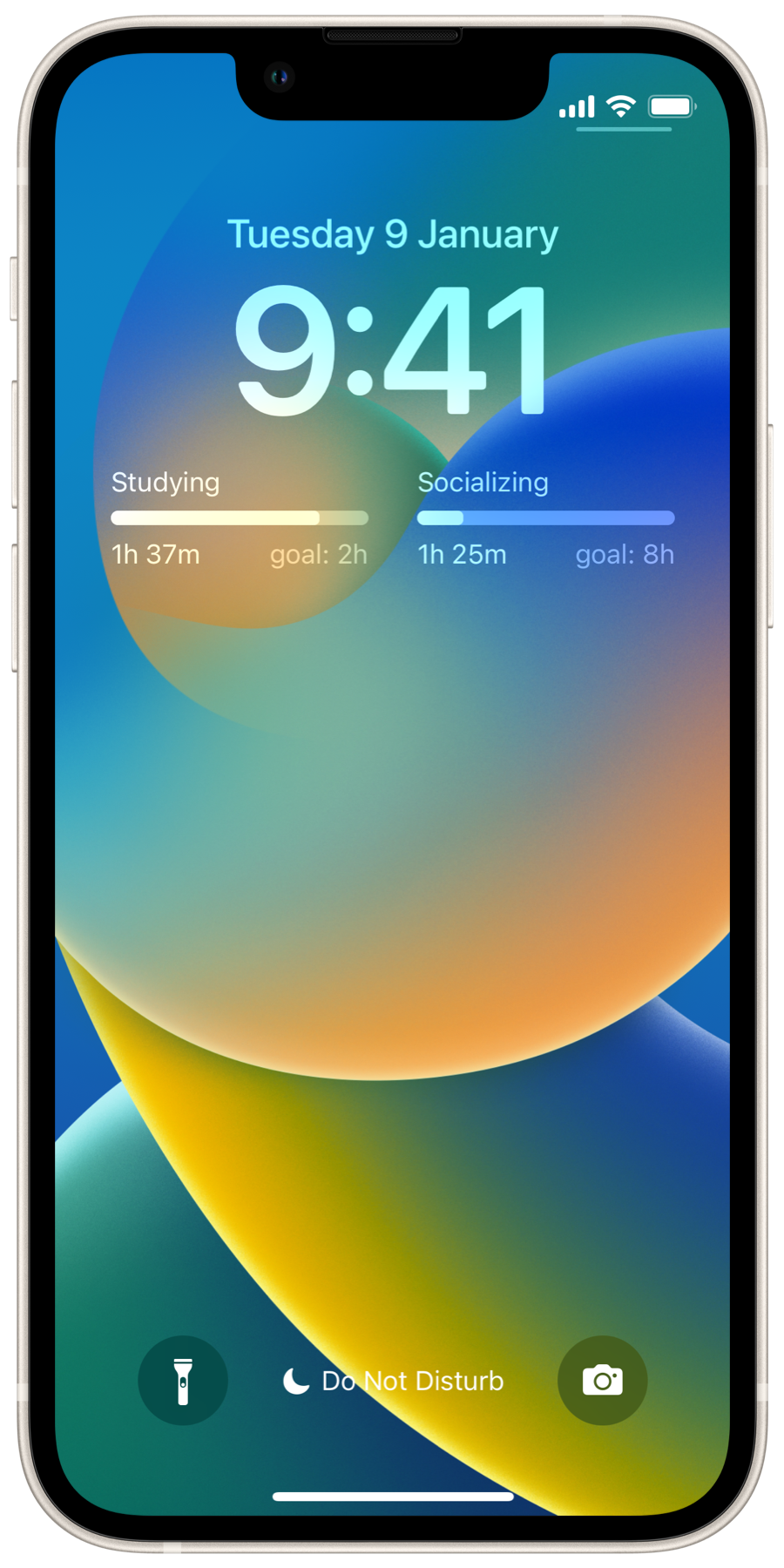 Goal widget lock screen