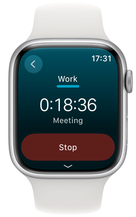 Timelines Apple Watch Tracking screen gradient