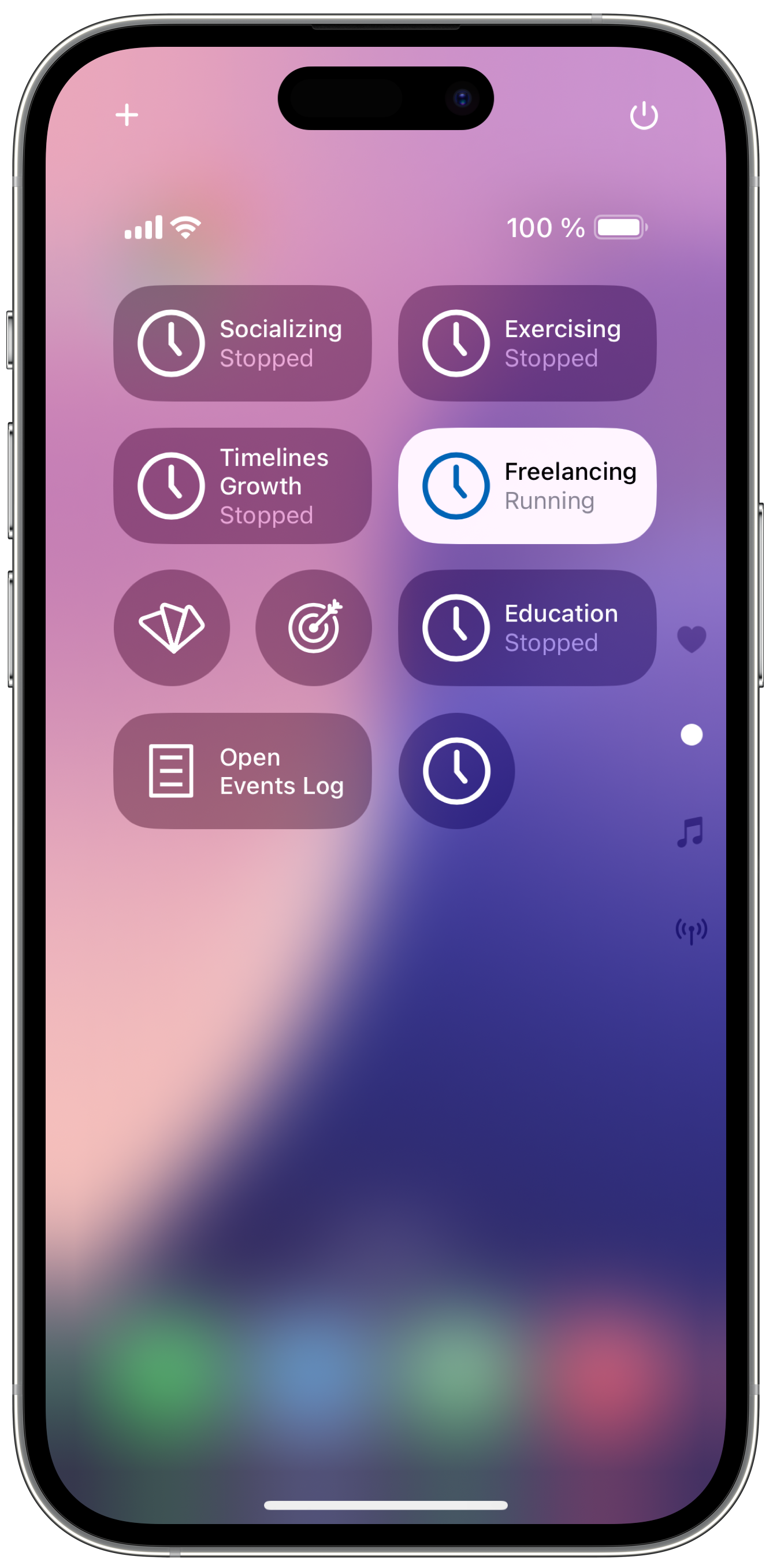 Timelines Time Tracking Control Center Widget