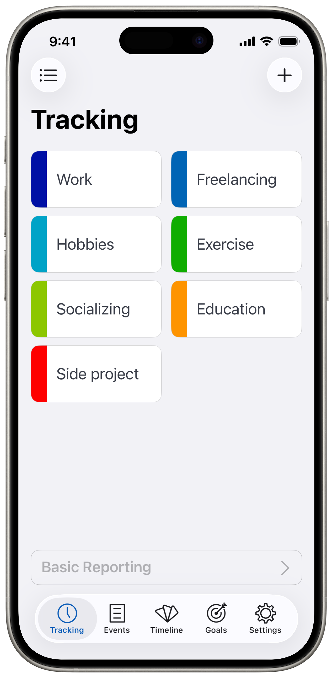 Timelines Time Tracking Liquid Glass