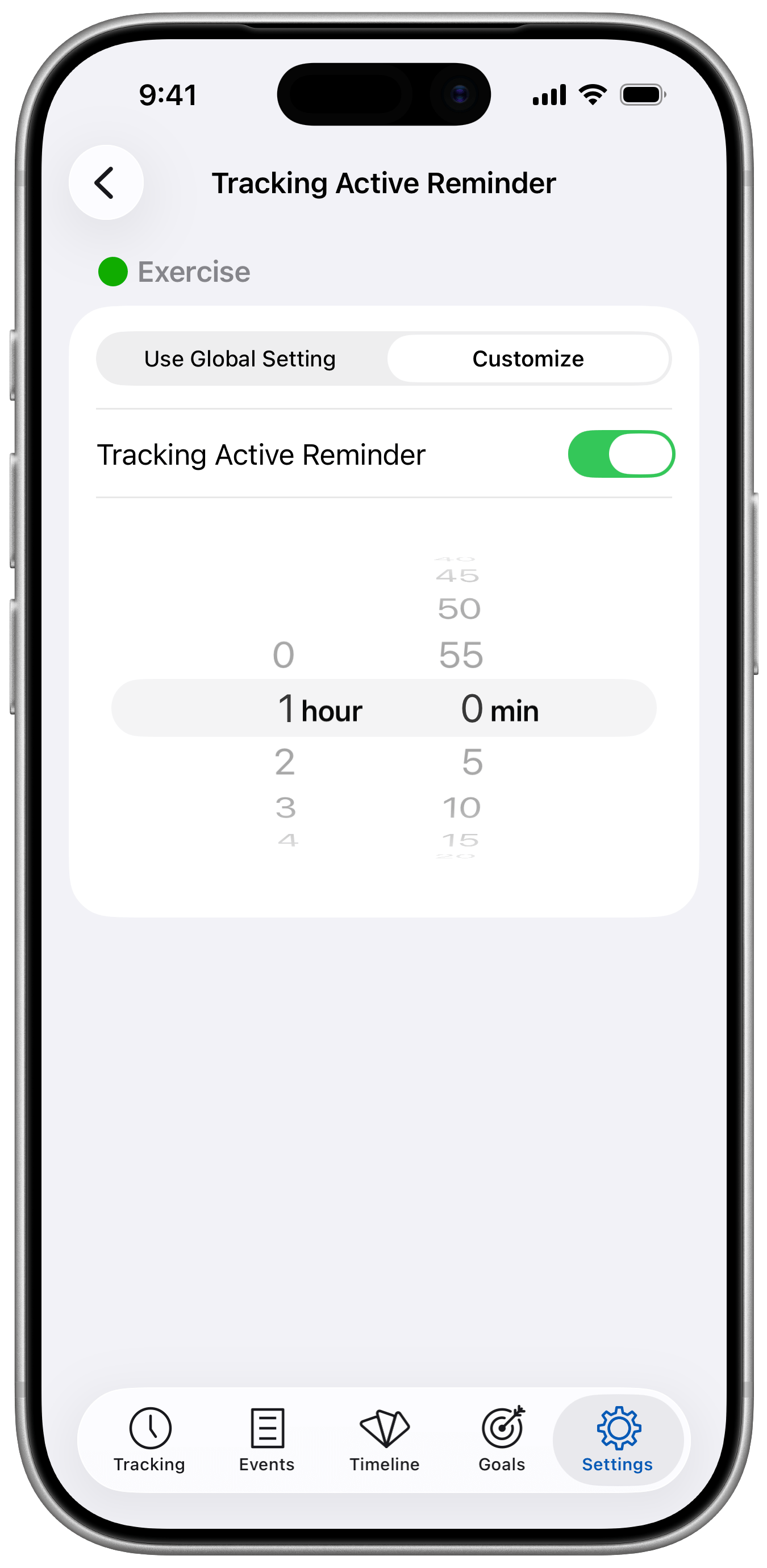 Timelines Time Tracking - Active Tracking Reminder