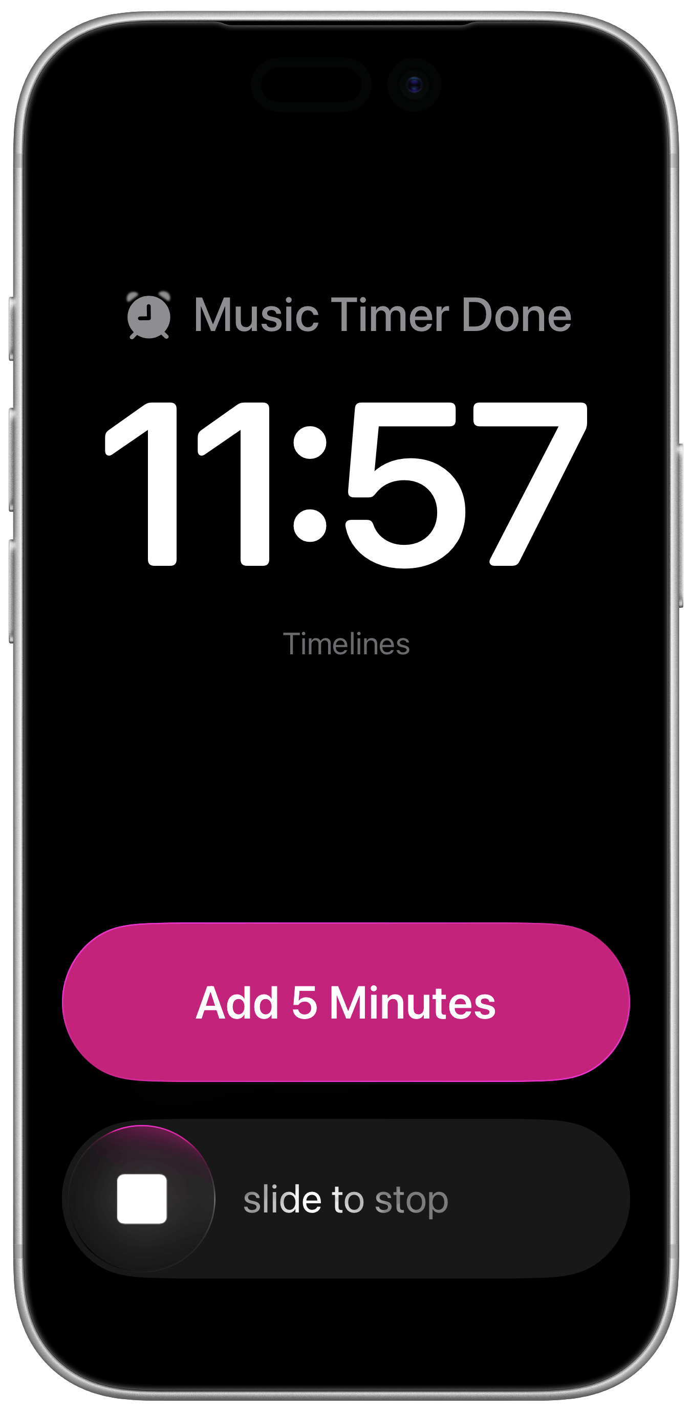 Timelines Time Tracking - Countdown Timer Finished
